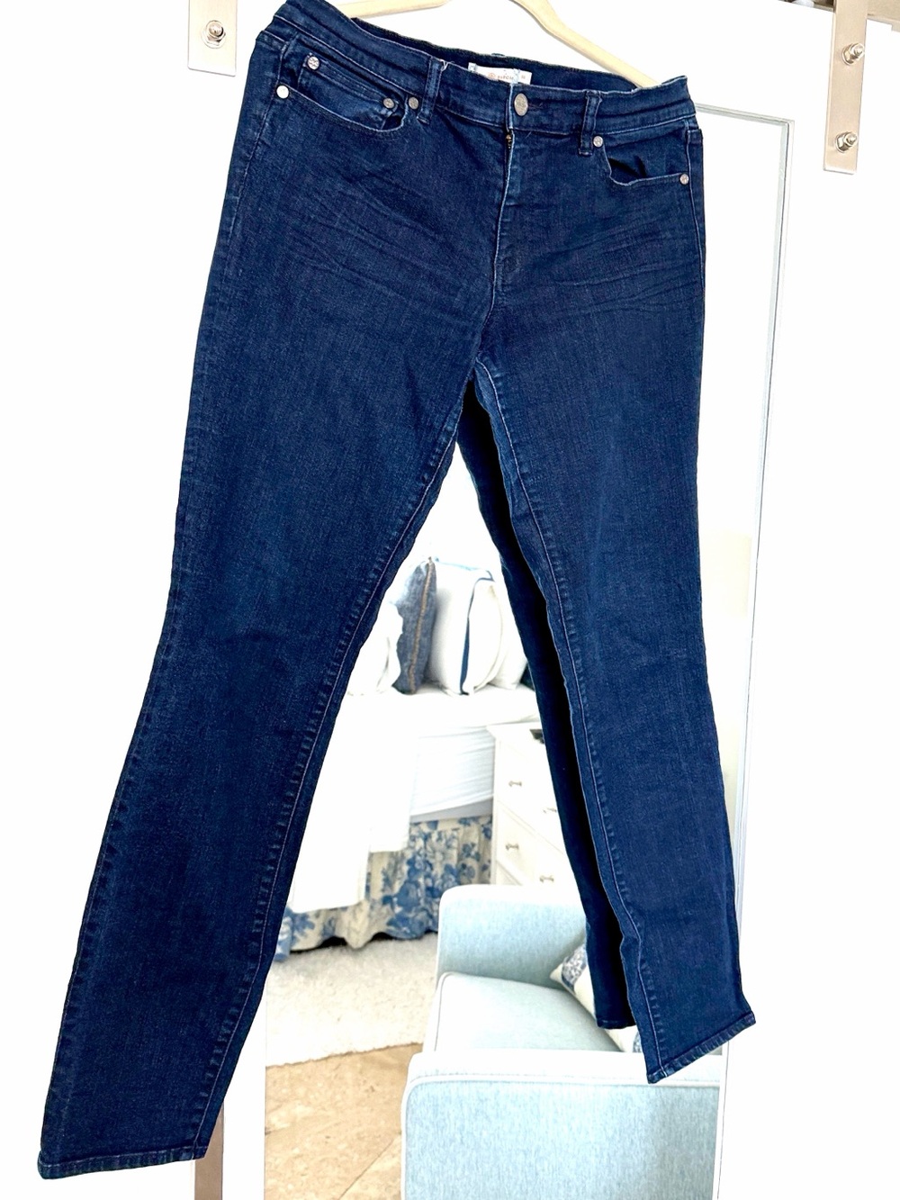 Tory Burch Slim Dark Indigo Skinny Jeans - Women's Stretch Denim - Picture 7 of 7